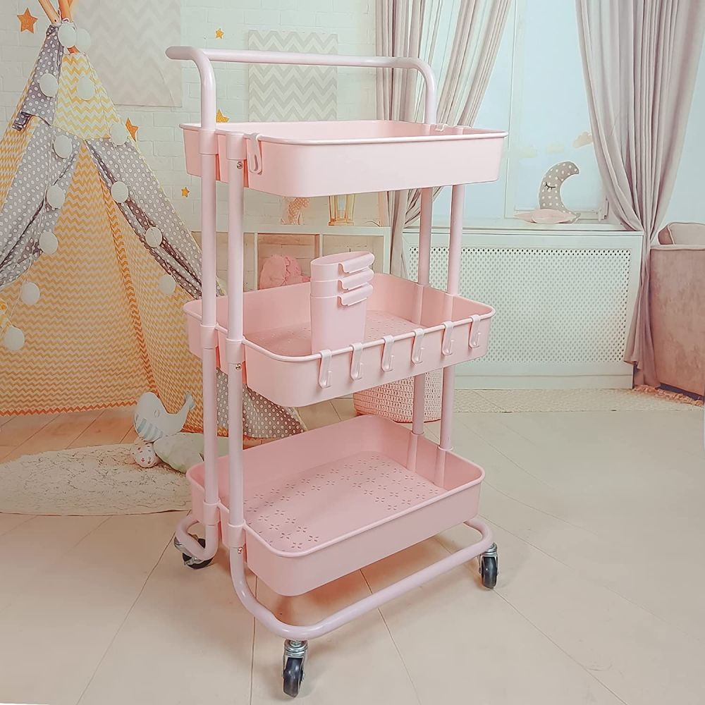 Lockable Storage Organizer Trolley for Salon